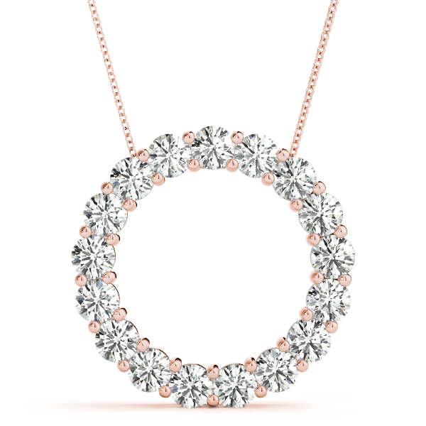 1.98 Ct Lab-Created Diamond Round Cut Bixby Circle Pendants Necklaces in Silver 925