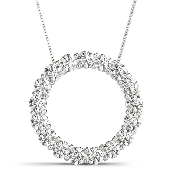 1.98 Ct Lab-Created Diamond Round Cut Bixby Circle Pendants Necklaces in Silver 925