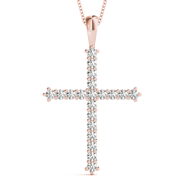 0.4 Ct Lab-Created Diamond Round Cut Frankie Cross Pendants Necklaces in Silver 925