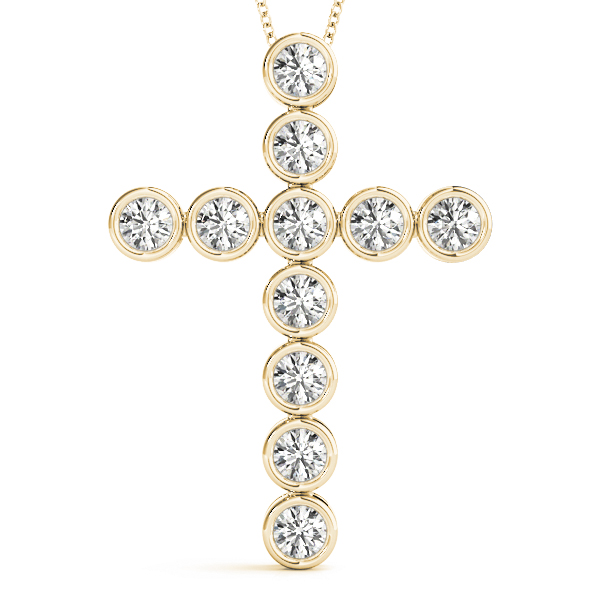 0.33 Ct Lab-Created Diamond Round Cut Vinzenz  Cross Pendants Necklaces in Silver 925