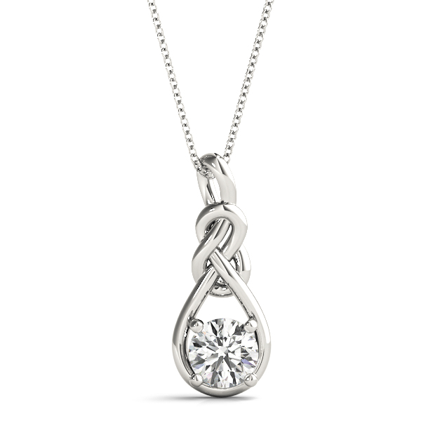 0.25 Ct Lab-Created Diamond Round Cut Orson Designer Pendants Necklaces in Silver 925
