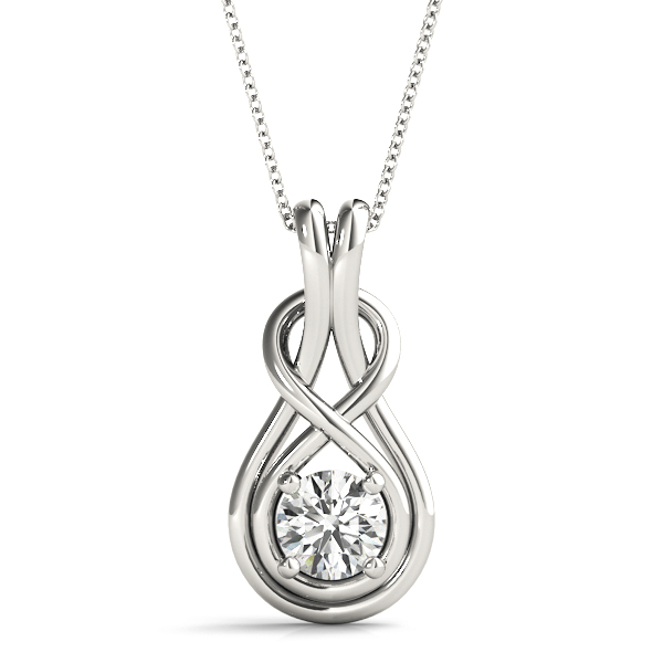 0.2 Ct Lab-Created Diamond Round Cut Ewan  Designer Pendants Necklaces in Silver 925