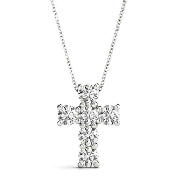 0.24 Ct Lab-Created Diamond Round Cut David Cross Pendants Necklaces in Silver 925