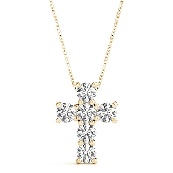 0.24 Ct Lab-Created Diamond Round Cut David Cross Pendants Necklaces in Silver 925