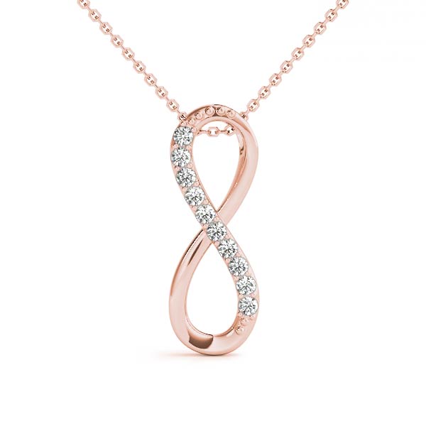 Owen Lab Grown Diamond Rose Gold Channel Set  Designer Pendant Necklace
