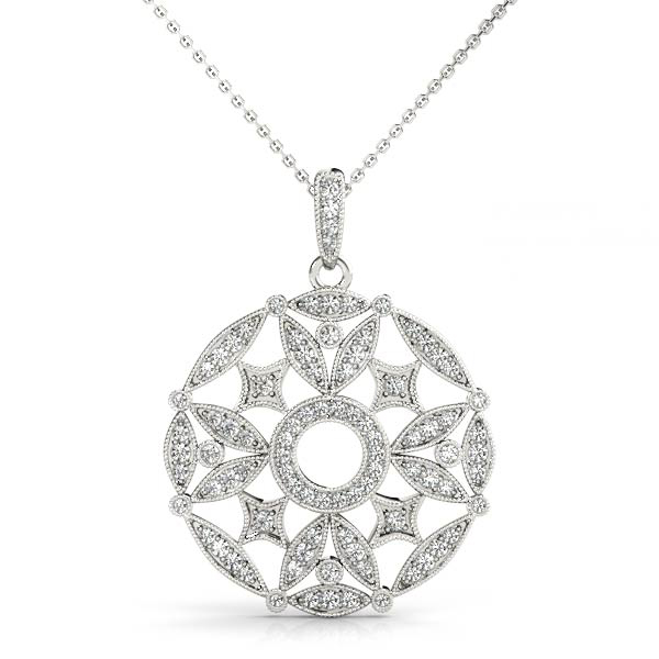 0.5 Ct Lab-Created Diamond Round Cut Nigel Designer Pendants Necklaces in Silver 925