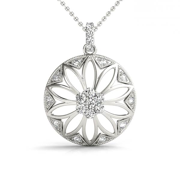 0.24 Ct Lab-Created Diamond Round Cut Elijah Designer Pendants Necklaces in Silver 925