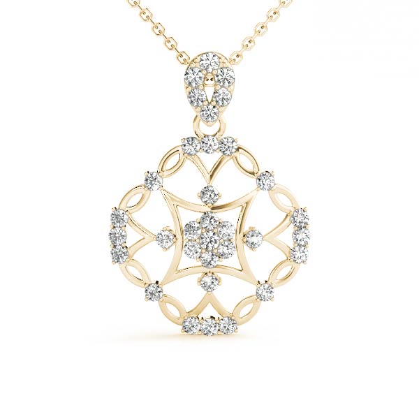 0.25 Ct Lab Grown Diamond Round Cut Jonas Designer Pendants Necklaces in Silver 925
