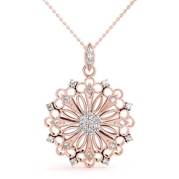 0.24 Ct Lab-Created Diamond Round Cut Zion Designer Pendants Necklaces in Silver 925