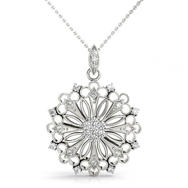 0.24 Ct Lab-Created Diamond Round Cut Zion Designer Pendants Necklaces in Silver 925