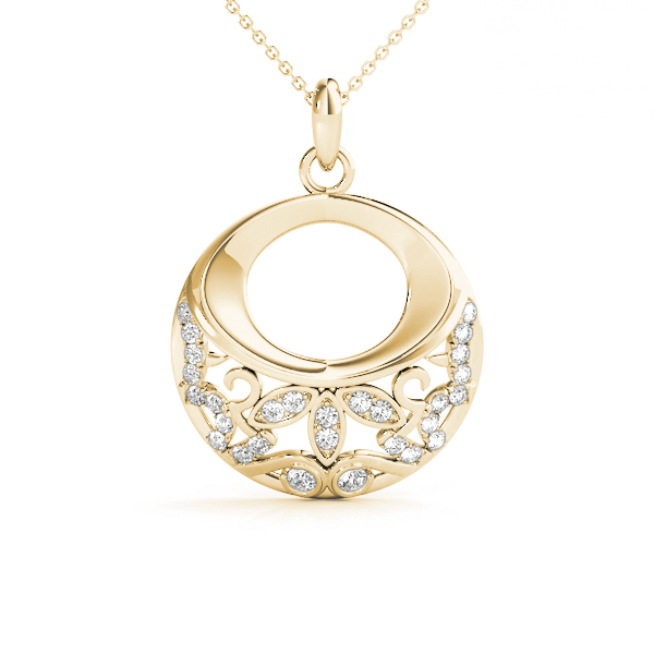 Jaime Lab Grown Diamond Yellow Gold Bezel Set Designer Pendant Necklace