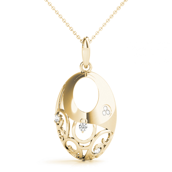 0.14 Ct Lab Grown Diamond Round Cut Leslie Designer Pendants Necklaces in Silver 925