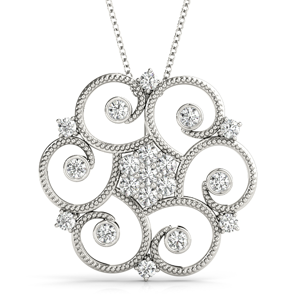 0.35 Ct Lab-Created Diamond Round Cut Taylor Designer Pendants Necklaces in Silver 925