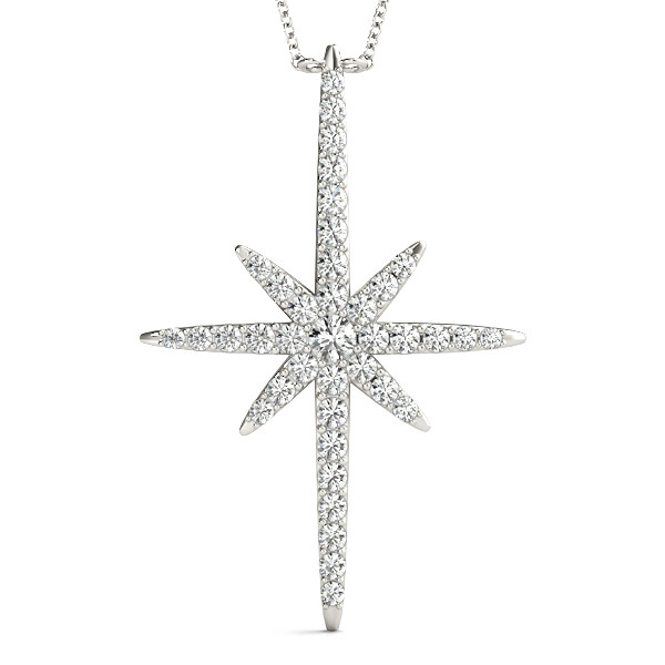 0.48 Ct Lab-Created Diamond Round Cut Grant Designer Pendants Necklaces in Silver 925