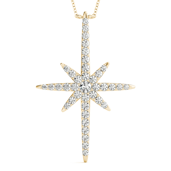 Grant Lab Grown Diamond Yellow Gold Pave Set Designer Pendant Necklace