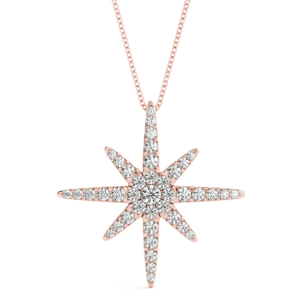 0.44 Ct Lab-Created Diamond Round Cut Tatum Designer Pendants Necklaces in Silver 925