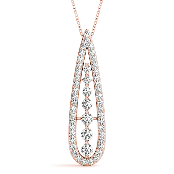 0.58 Ct Lab-Created Diamond Round Cut Blair Designer Pendants Necklaces in Silver 925