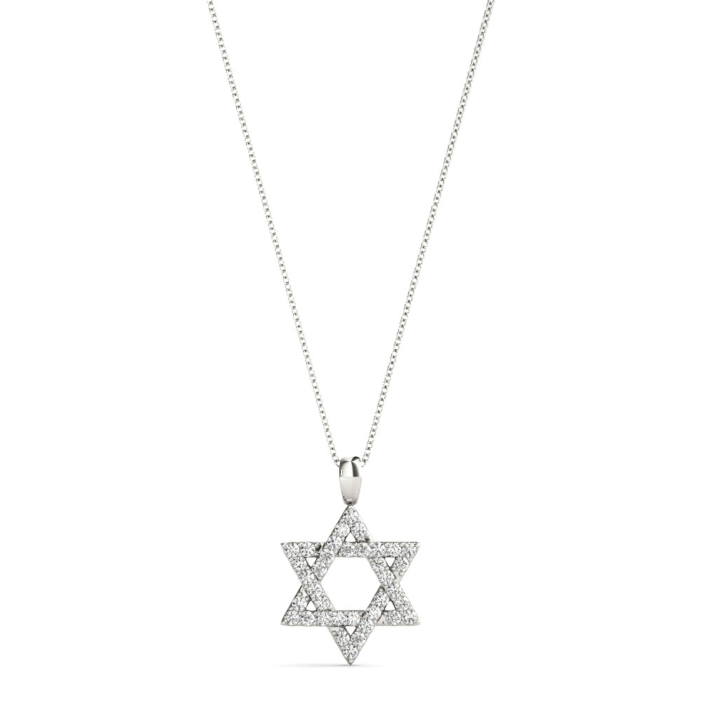 0.09 Ct Lab-Created Diamond Round Cut Cassian Designer Pendants Necklaces in Silver 925