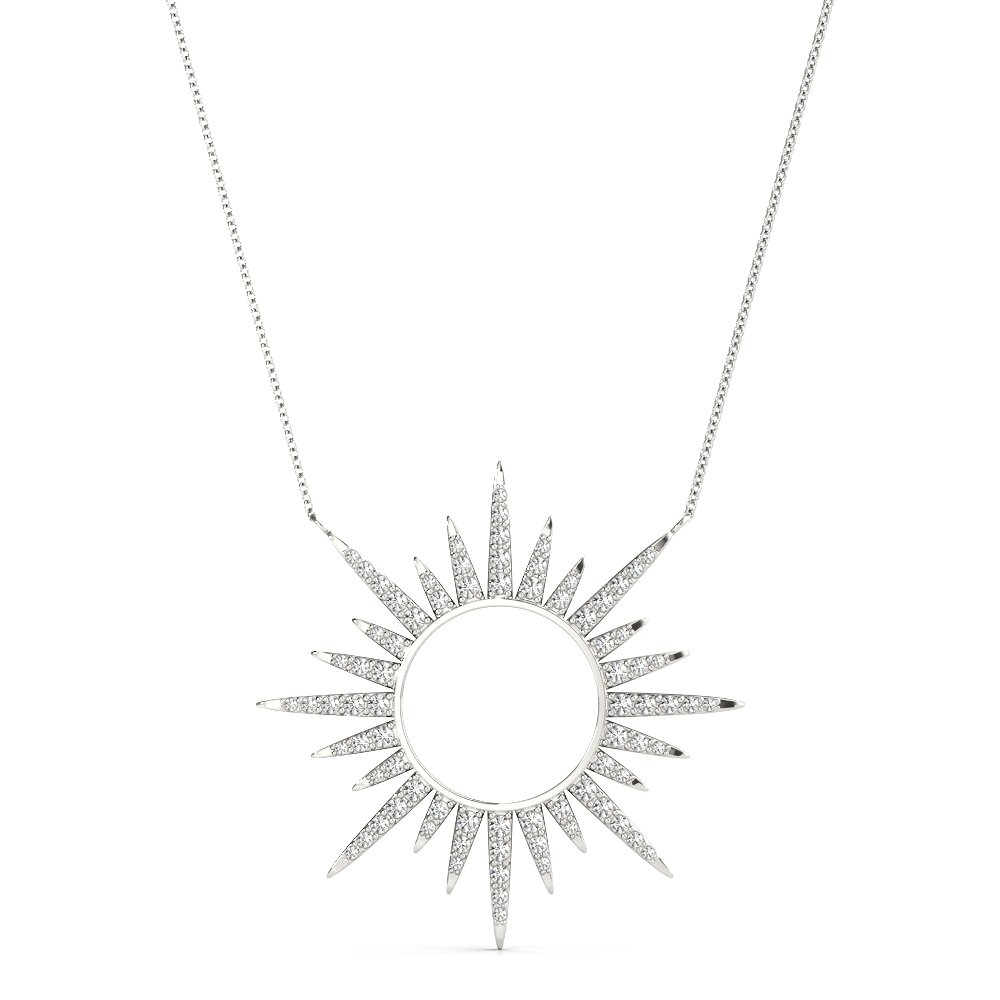 0.51 Ct Lab-Created Diamond Round Cut Chase Designer Pendants Necklaces in Silver 925