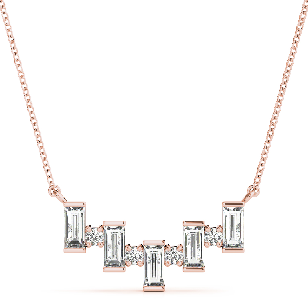 1.25 Ct Lab-Created Diamond Baguette Cut Jayden Delicate Pendants Necklaces in Silver 925