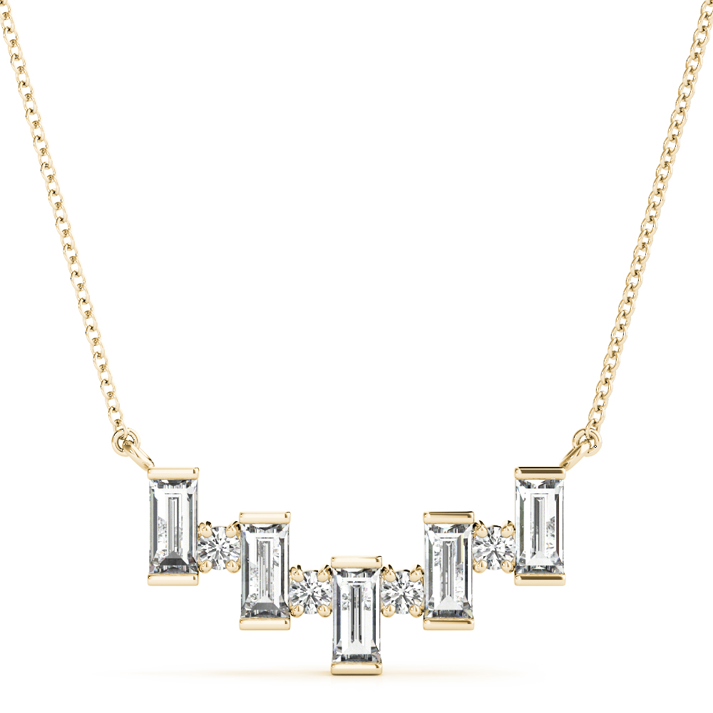 1.25 Ct Lab-Created Diamond Baguette Cut Jayden Delicate Pendants Necklaces in Silver 925