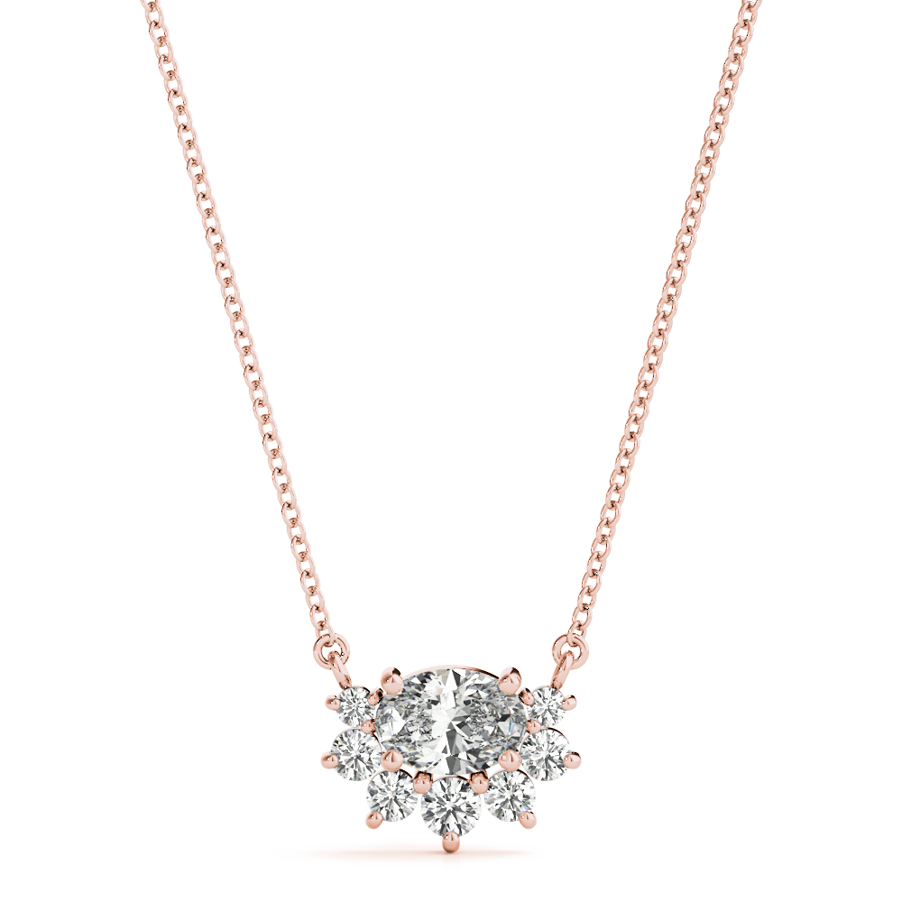 0.37 Ct Lab-Created Diamond Oval Cut Taylor Delicate Pendants Necklaces in Silver 925