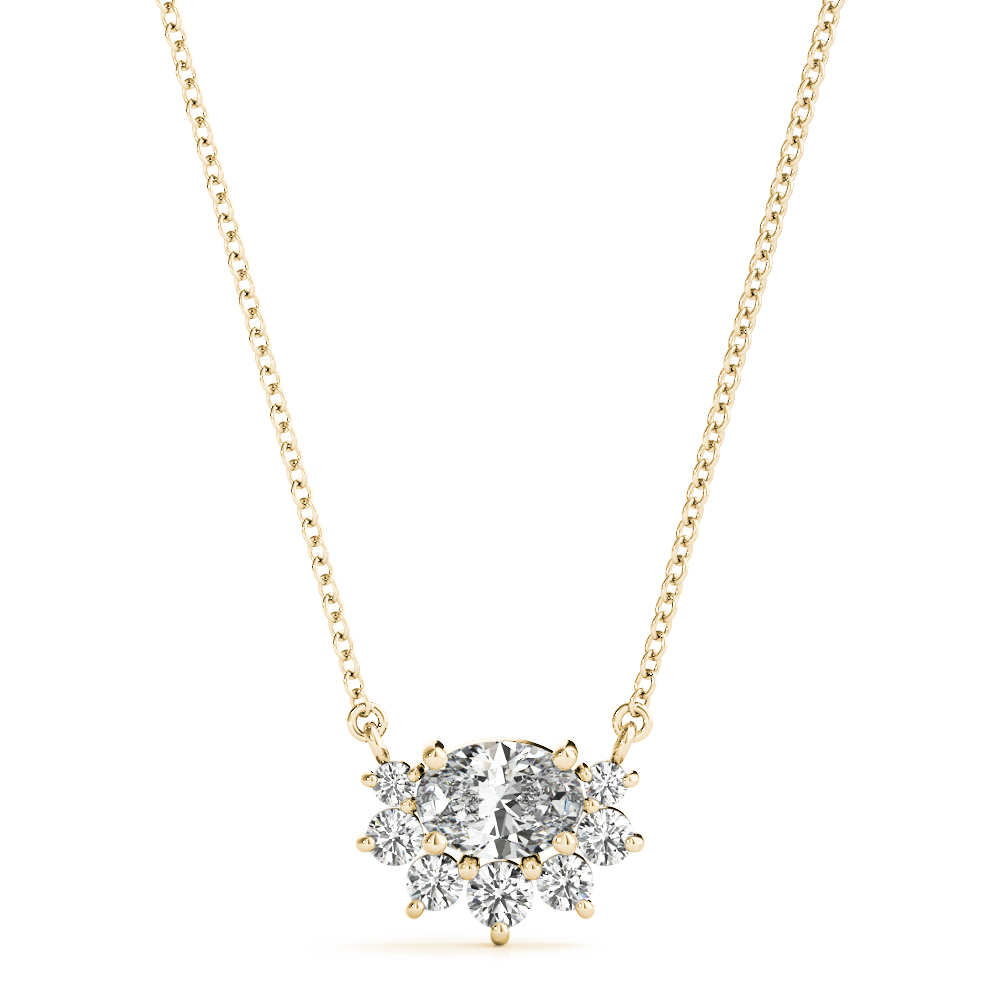 0.37 Ct Lab-Created Diamond Oval Cut Taylor Delicate Pendants Necklaces in Silver 925