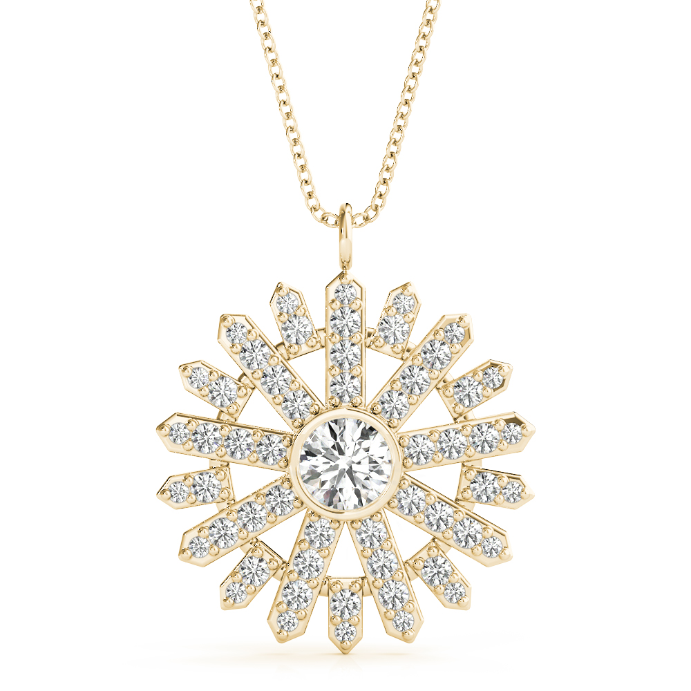 0.25 Ct Lab-Created Diamond Round Cut Caleb  Designer Pendants Necklaces in Silver 925