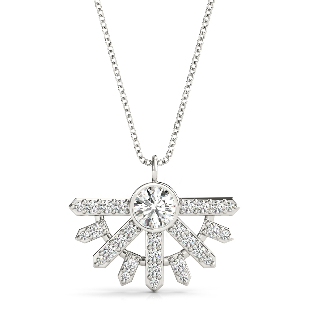 0.25 Ct Lab-Created Diamond Round Cut Dylan  Designer Pendants Necklaces in Silver 925