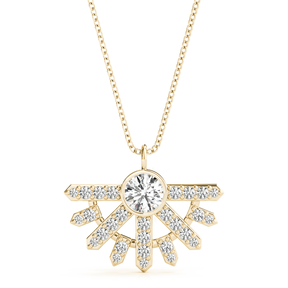 0.25 Ct Lab-Created Diamond Round Cut Dylan  Designer Pendants Necklaces in Silver 925