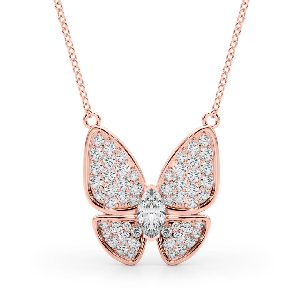 0.4 Ct Lab-Created Diamond Marquise Cut Trevor Designer Pendants Necklaces in Silver 925