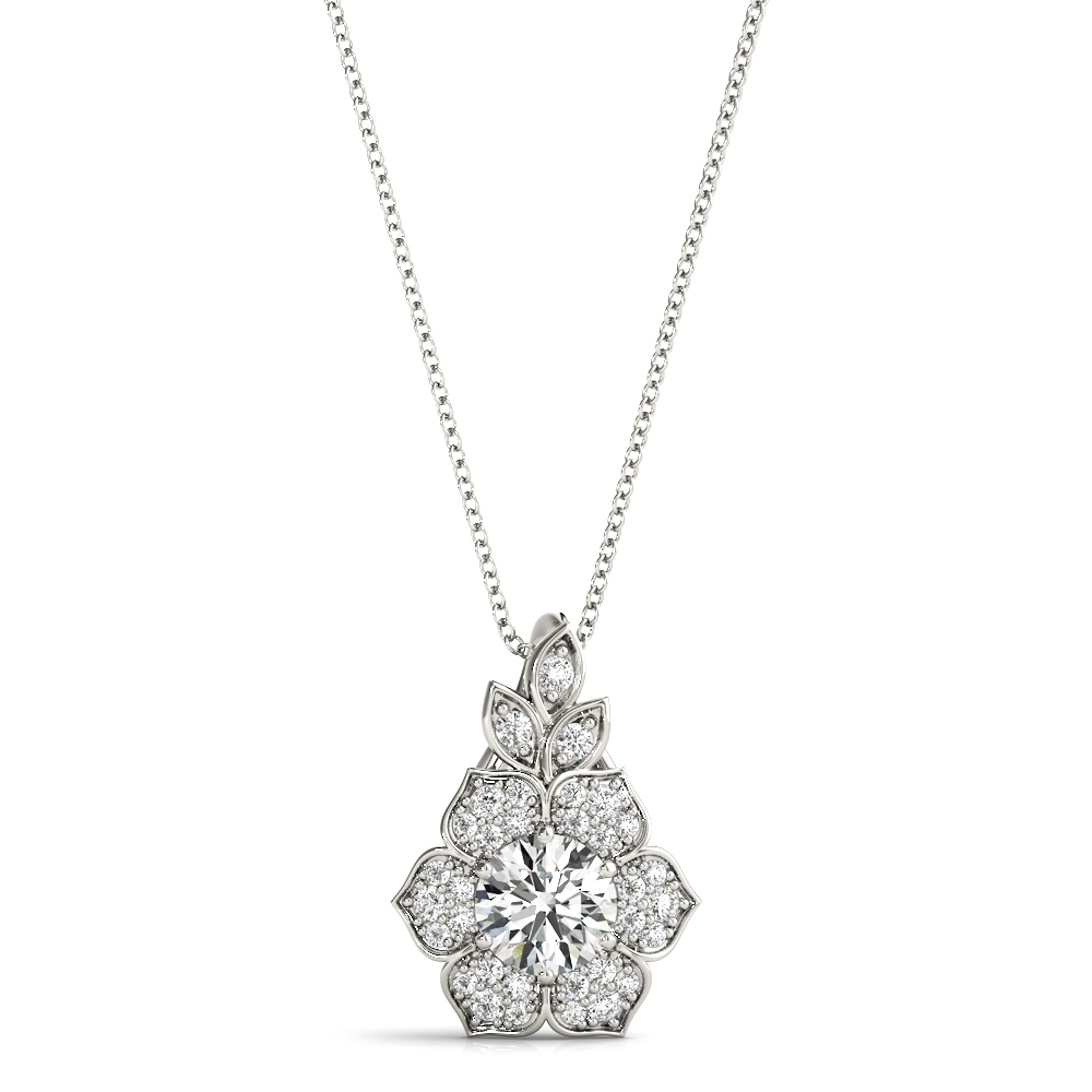 0.5 Ct Lab-Created Diamond Round Cut Tomas  Designer Pendants Necklaces in Silver 925
