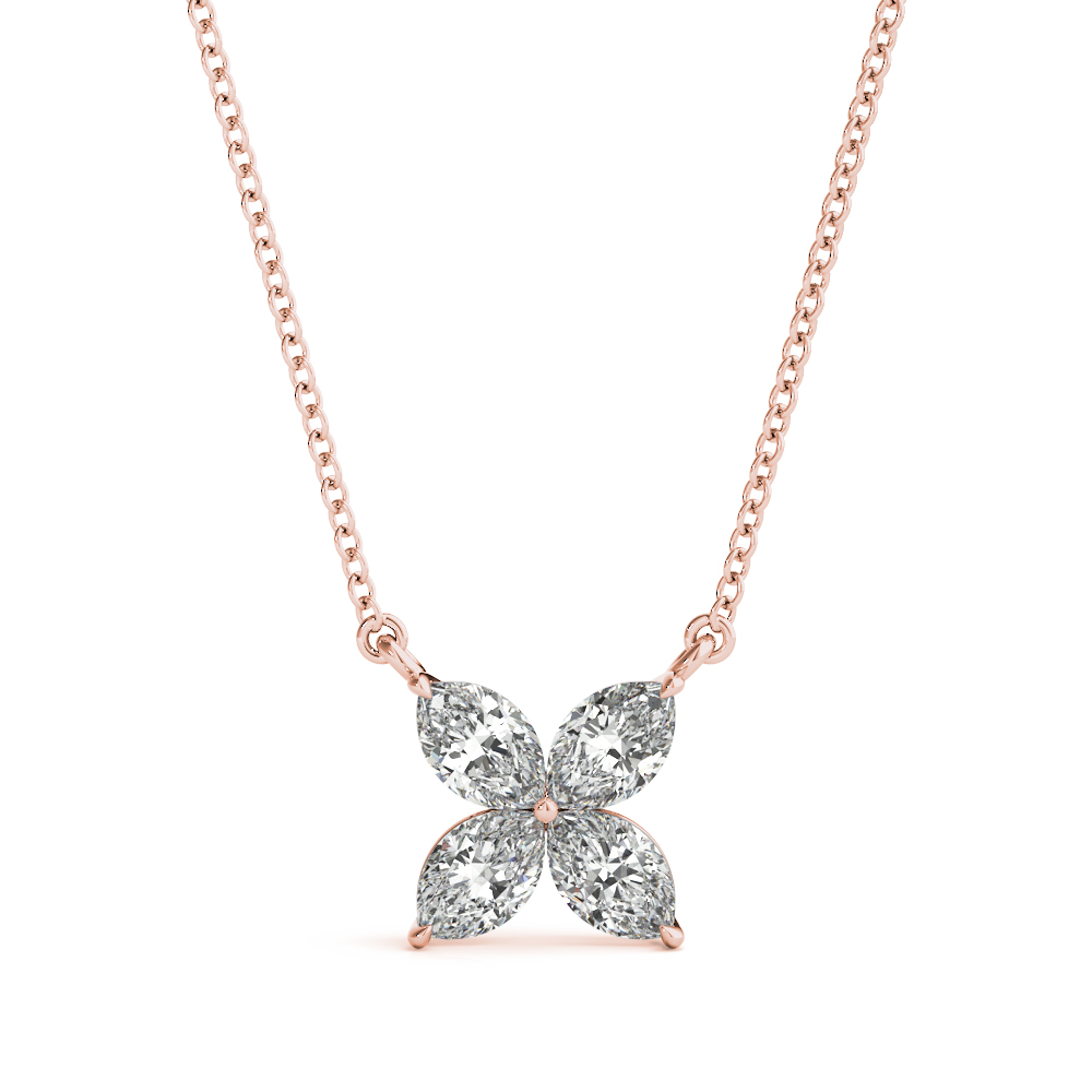 0.25 Ct Lab-Created Diamond Marquise Cut Titus Delicate Pendants Necklaces in Silver 925