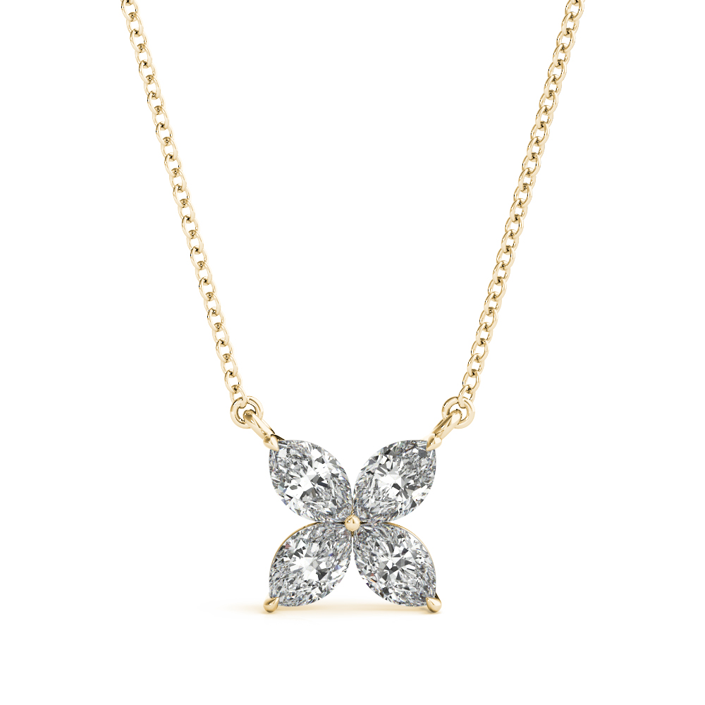 0.25 Ct Lab-Created Diamond Marquise Cut Titus Delicate Pendants Necklaces in Silver 925