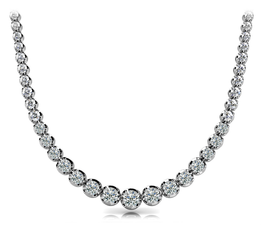 Victorie Natural Diamond 4 Prong Set Necklace