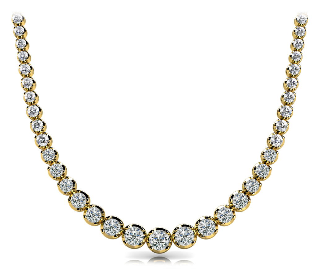 Victorie Natural Diamond 4 Prong Set Necklace