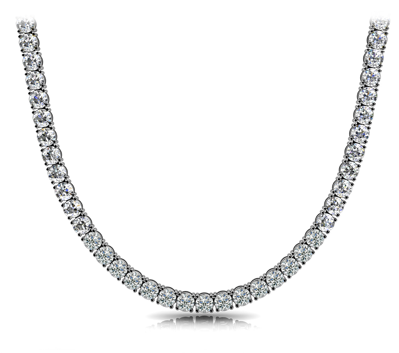 13 Ct Lab-Created Round Cut Vashti  Diamond Necklaces in Silver 925