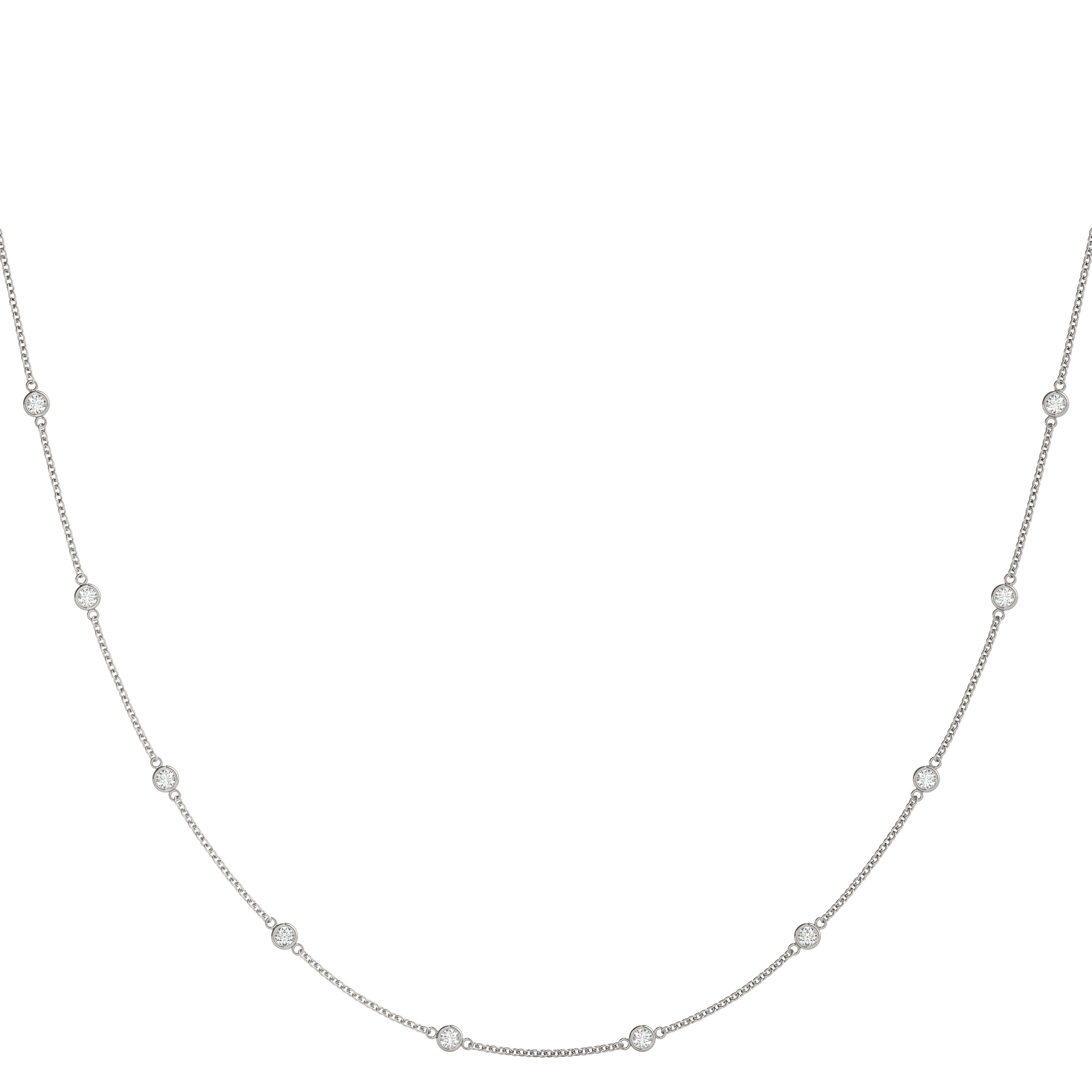 Vismaya Lab-Created Diamond Bezel Set Necklace