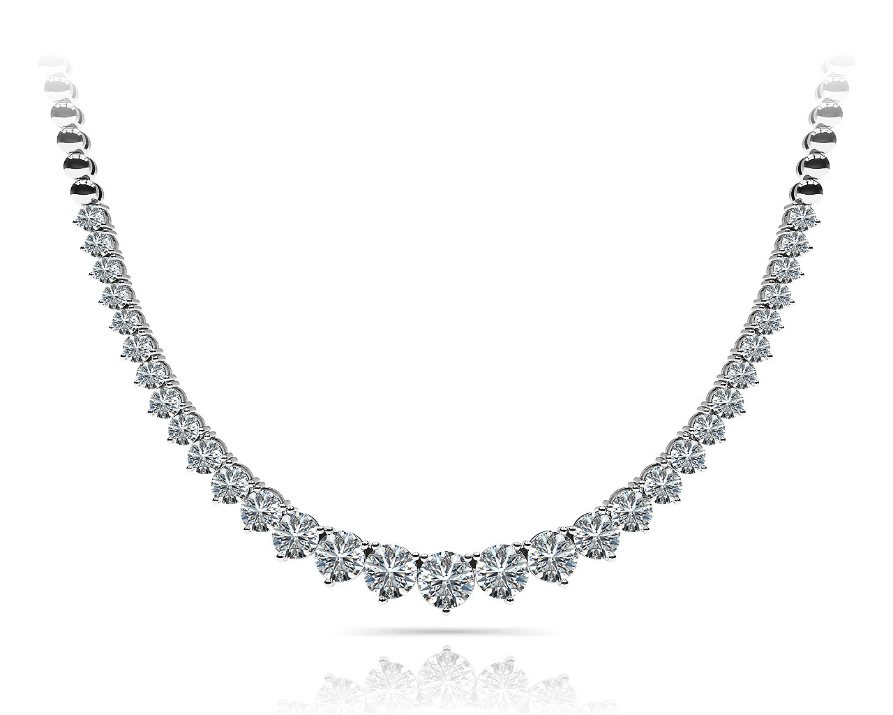 2 Ct Lab-Created Round Cut Viaana  Diamond Necklaces in Silver 925