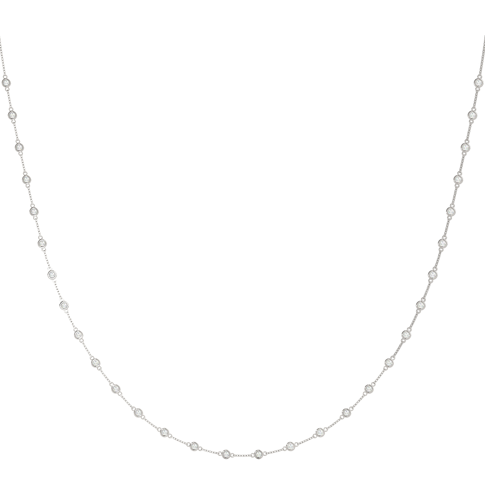 Venessa Lab-Created Diamond Bezel Set Necklace