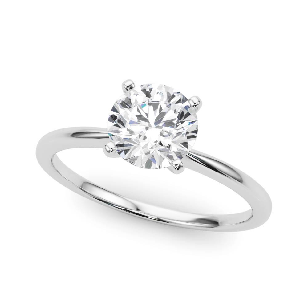 0.25 Ct Natural Round Cut Sunshine Diamond Solitaire Rings in Silver 925
