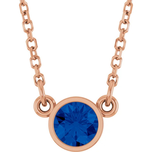 Pamelyn Blue Sapphire Bezel Set  Necklace