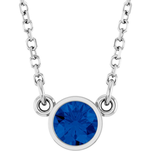 Pamelyn 0.34 Carat Blue Sapphire Bezel Set  Necklace