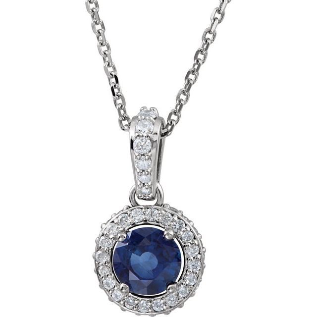 Panalin 0.85 Carat Blue Sapphire 4 Prong  Necklace