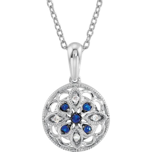 Panchali 0.41 Carat Blue Sapphire Prong Set  Necklace