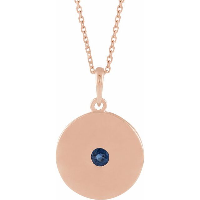 Panini Blue Sapphire Bezel Set  Necklace