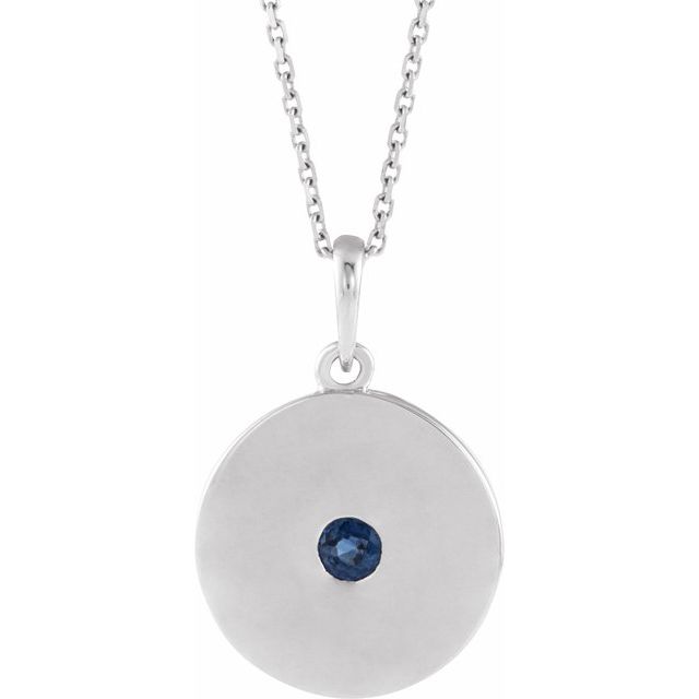 Panini 0.15 Carat Blue Sapphire Bezel Set  Necklace