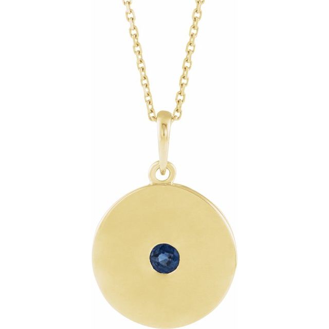 Panini Blue Sapphire Bezel Set  Necklace