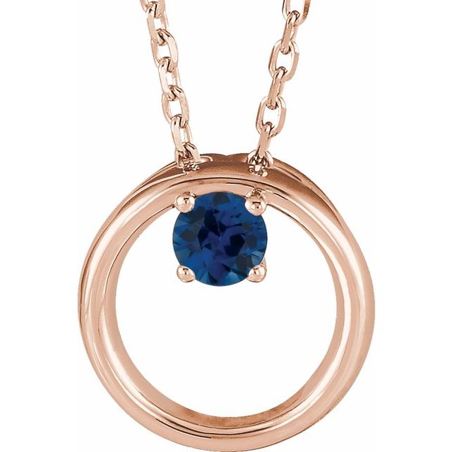Panita Blue Sapphire 4 Prong  Necklace