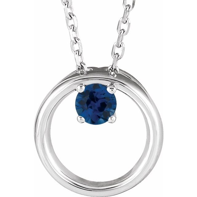 Panita 0.15 Carat Blue Sapphire 4 Prong  Necklace
